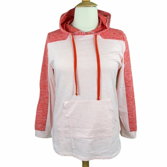 Plus Size Orange/White Two Toned Hoodie